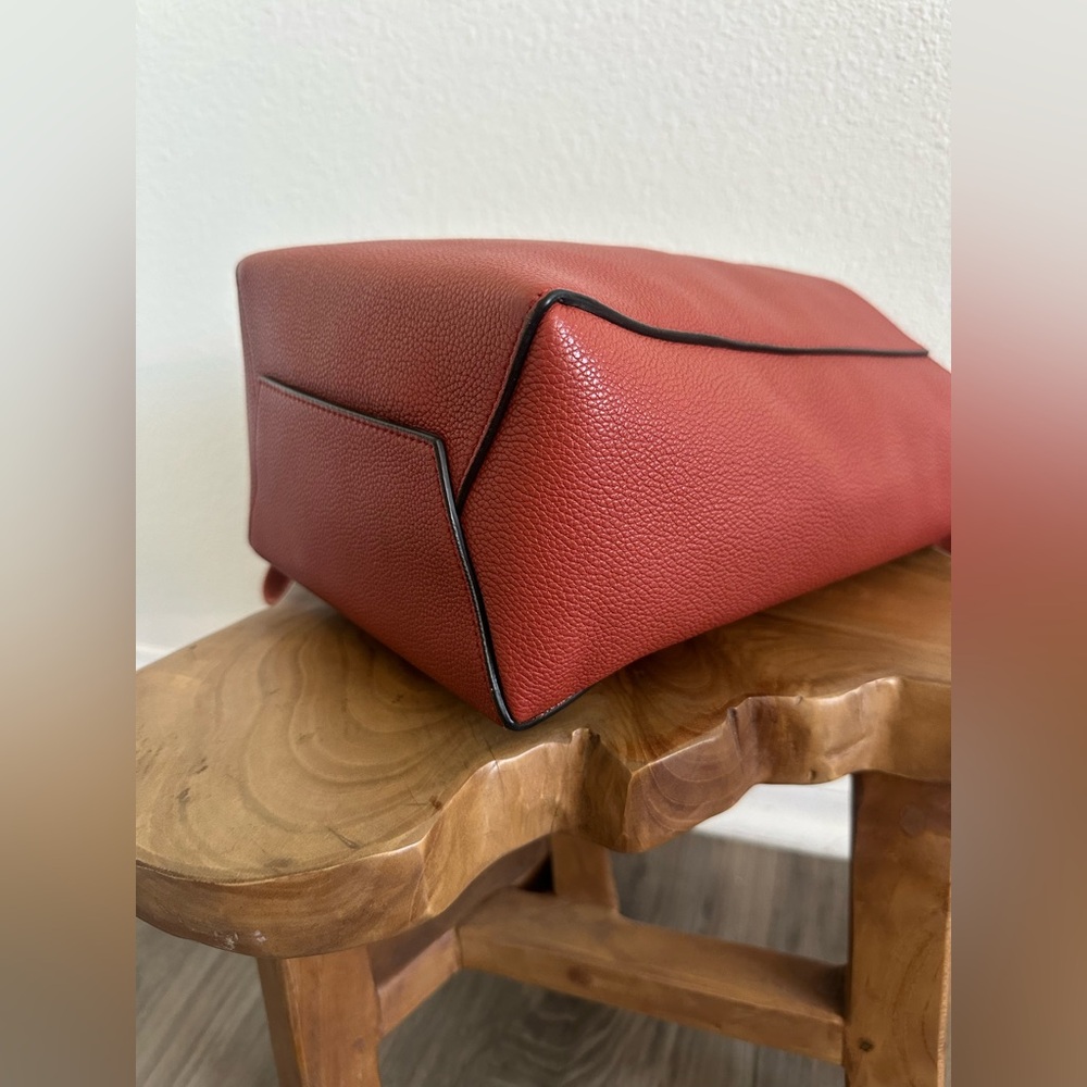 Celine Brick Red Tote with Gold Accents - Picture 12 of 15